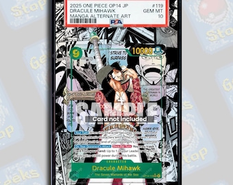 Mihawk Manga OP14 PSA TAG Beckett | Extended Art Display Case for Graded OPTCG
