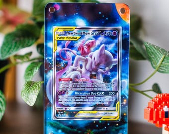Mewtwo & Mew GX SM191 | Extended Art Display Case for Pokemon Card