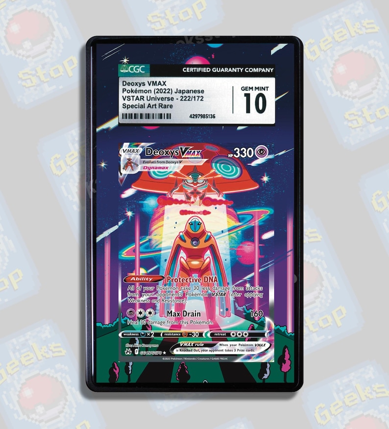 Deoxys VMAX PSA CGC Beckett | Extended Art Display Case for Pokemon Card