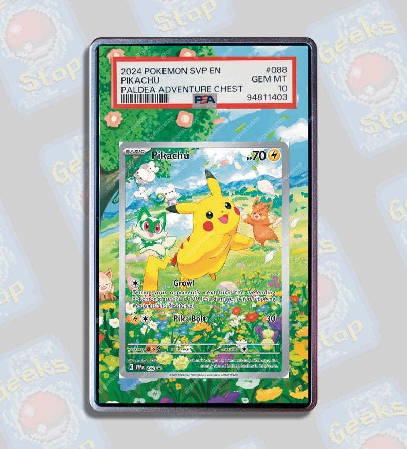 Pikachu Paldea Adventure PSA, Beckett CGC | Extended Art Display Case for Pokemon Card