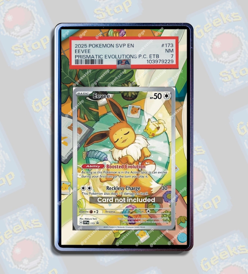 Eevee AR Promo PSA Beckett CGC | Extended Art Display Case for Pokemon Prismatic Evolutions Card