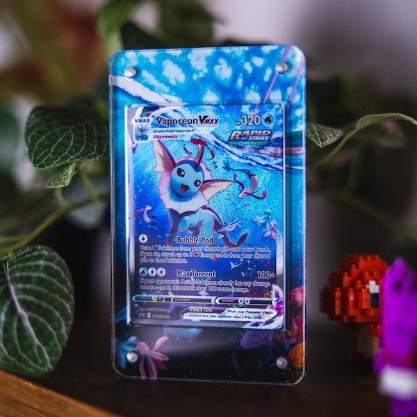 Vaporeon VMAX Alternate Art Custom Pokemon Card Display Case