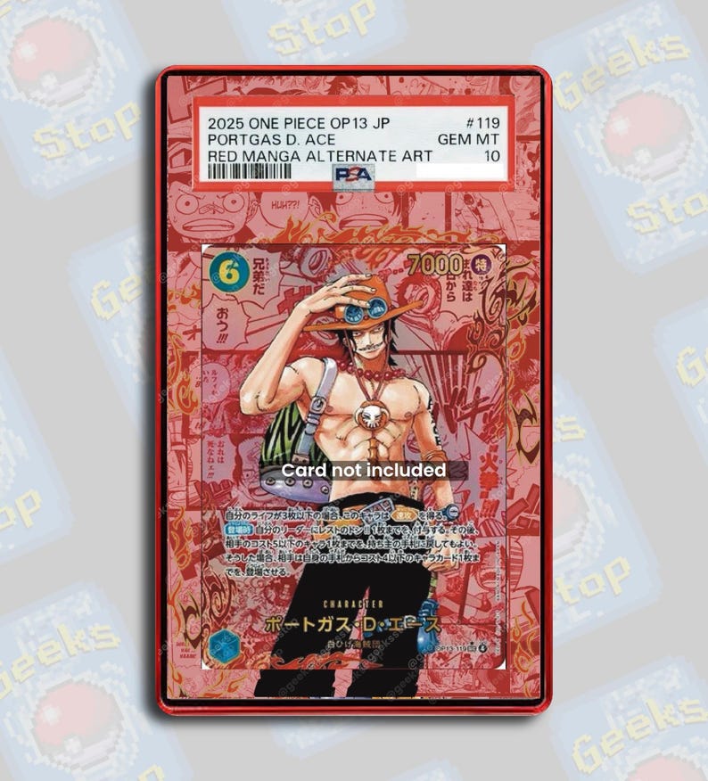 Ace Red Manga OP13 PSA TAG Beckett | Extended Art Display Case for Graded OPTCG