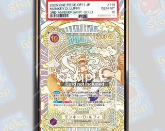 Luffy Anniversary Gold PSA TAG Beckett | Extended Art  Display Case for Graded OPTCG