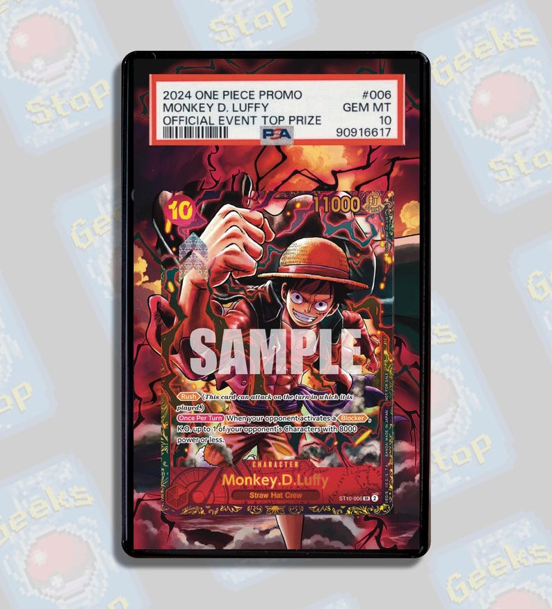Luffy Regional Top Championship Prize BGS PSA | Extended Art Display Case for One Piece Card
