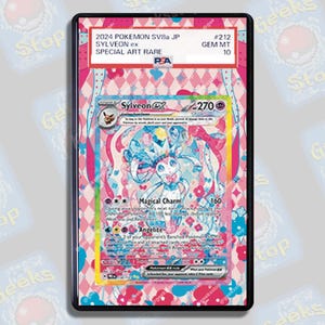 Sylveon ex SAR PSA Beckett CGC | Grande vitrine artistique pour carte Pokémon