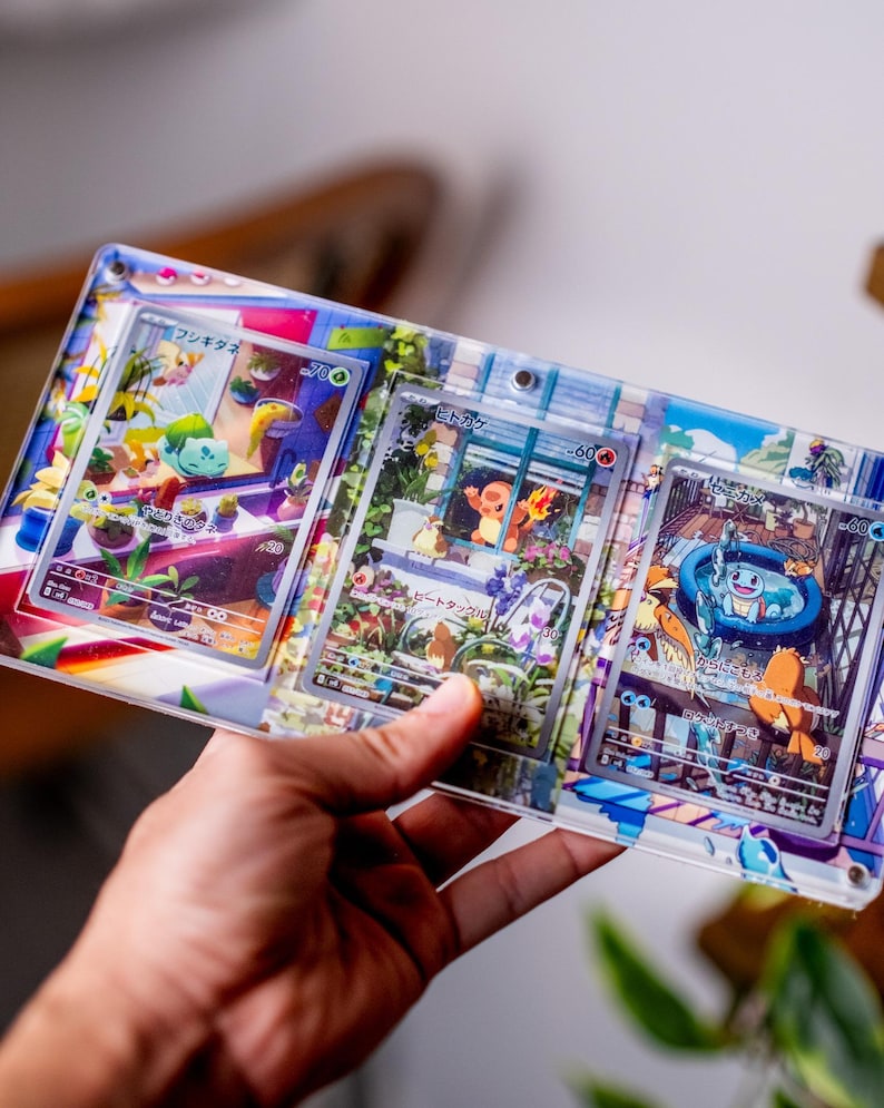Bulbasaur Charmander Squirtle AR | Display Case Extended Art for Pokemon Card