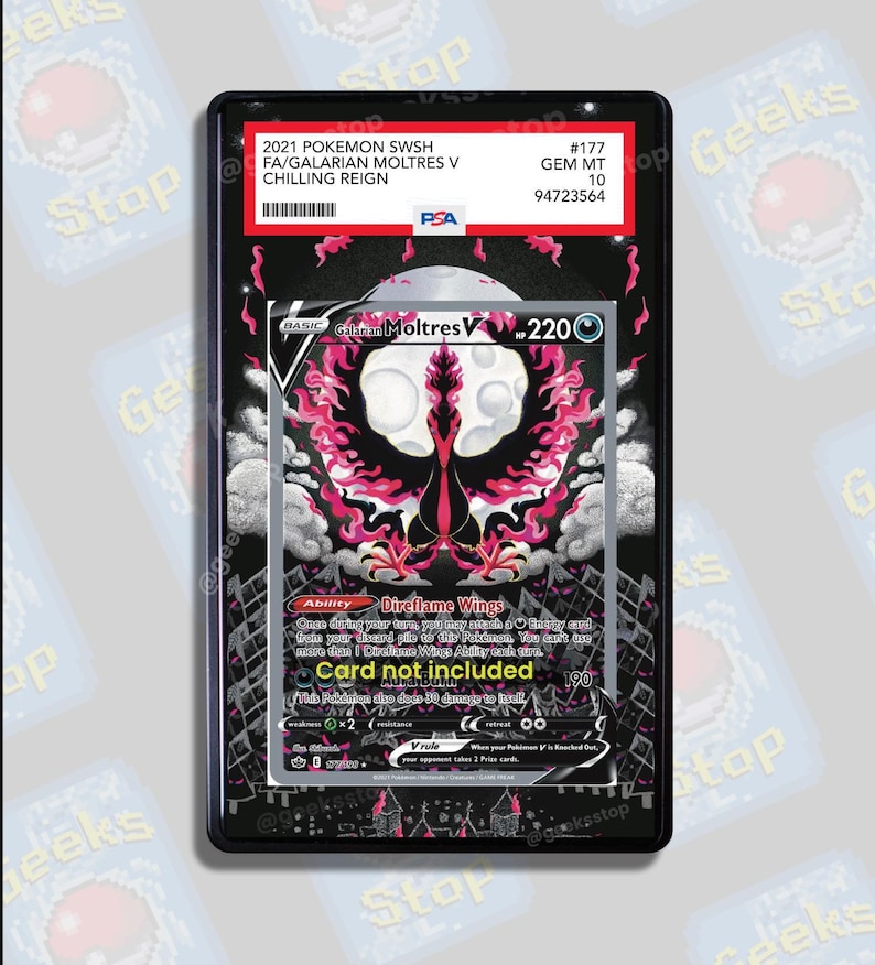 Moltres V Alt Art PSA BGS Extended Art Display Case for Pokemon Card