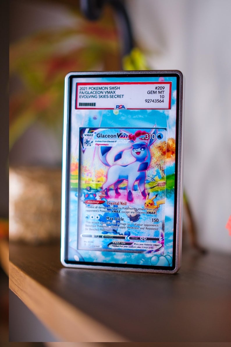Glaceon VMAX Alt PSA BGS | Display Case Extended Art for Graded Pokemon Card