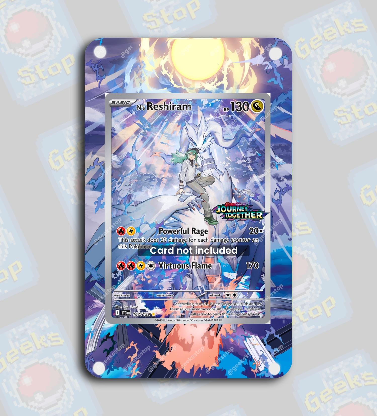 N's Reshiram AR | Extended Art Display Case for Pokemon Card