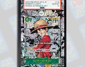 Manga de Luffy OP13 PSA TAG Beckett / Vitrina de arte extendido para OPTCG calificado
