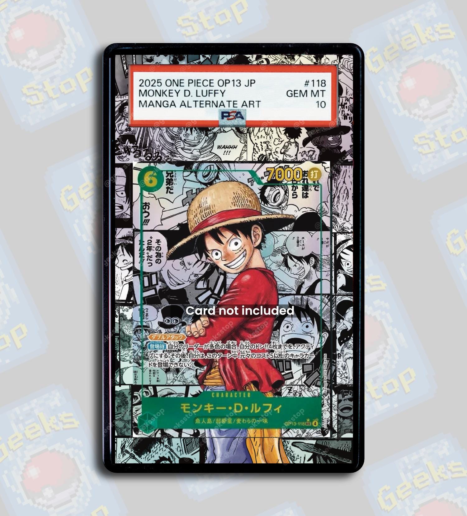 Luffy Manga OP13 PSA TAG Beckett | Extended Art Display Case for