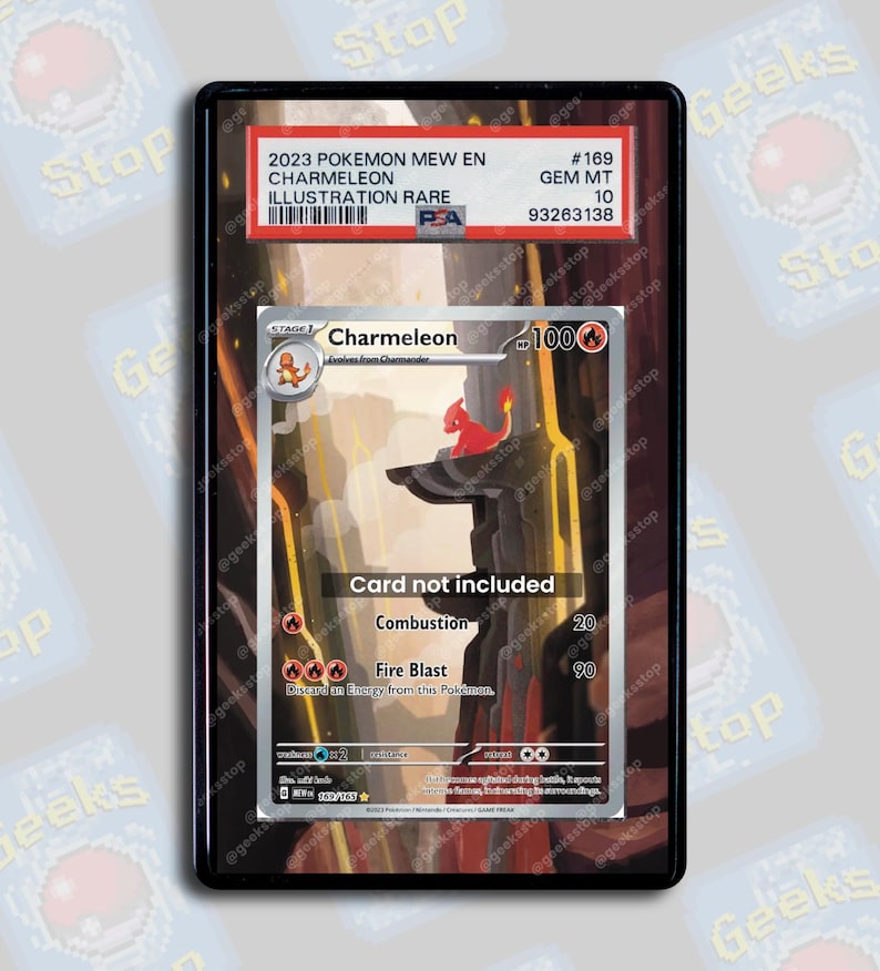 Charmeleon 151 PSA TAG Beckett | Extended Art Display Case for Pokemon Card