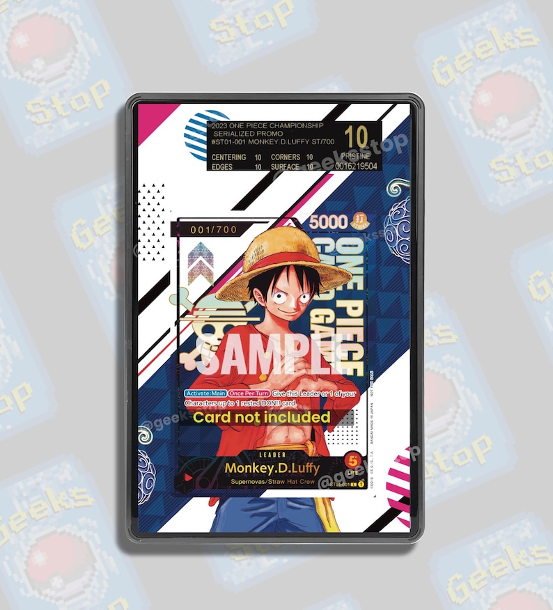 Luffy Serialized Top Prize BGS PSA Tag | Extended Art Display Case for OPTCG