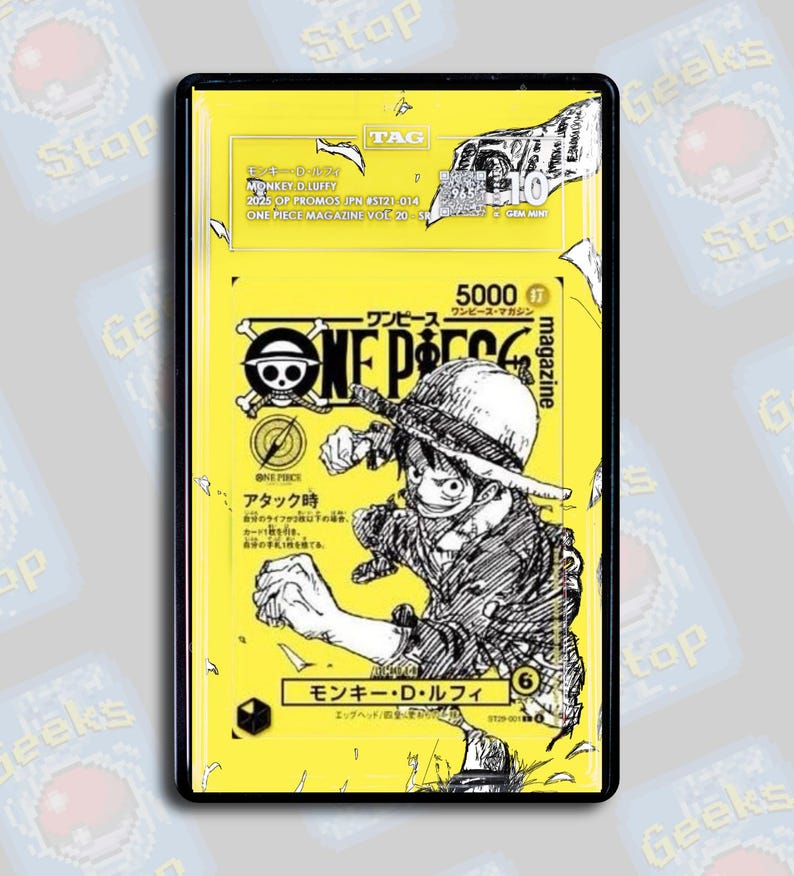 Luffy Magazine Vol. 21 Promo PSA TAG Beckett | Extended Art Display Case for OPTCG