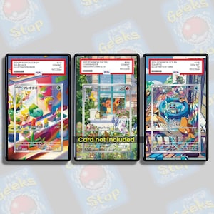 Carapuce Salamèche Bulbizarre AR | PSA CGC Beckett Grande vitrine artistique pour cartes Pokémon