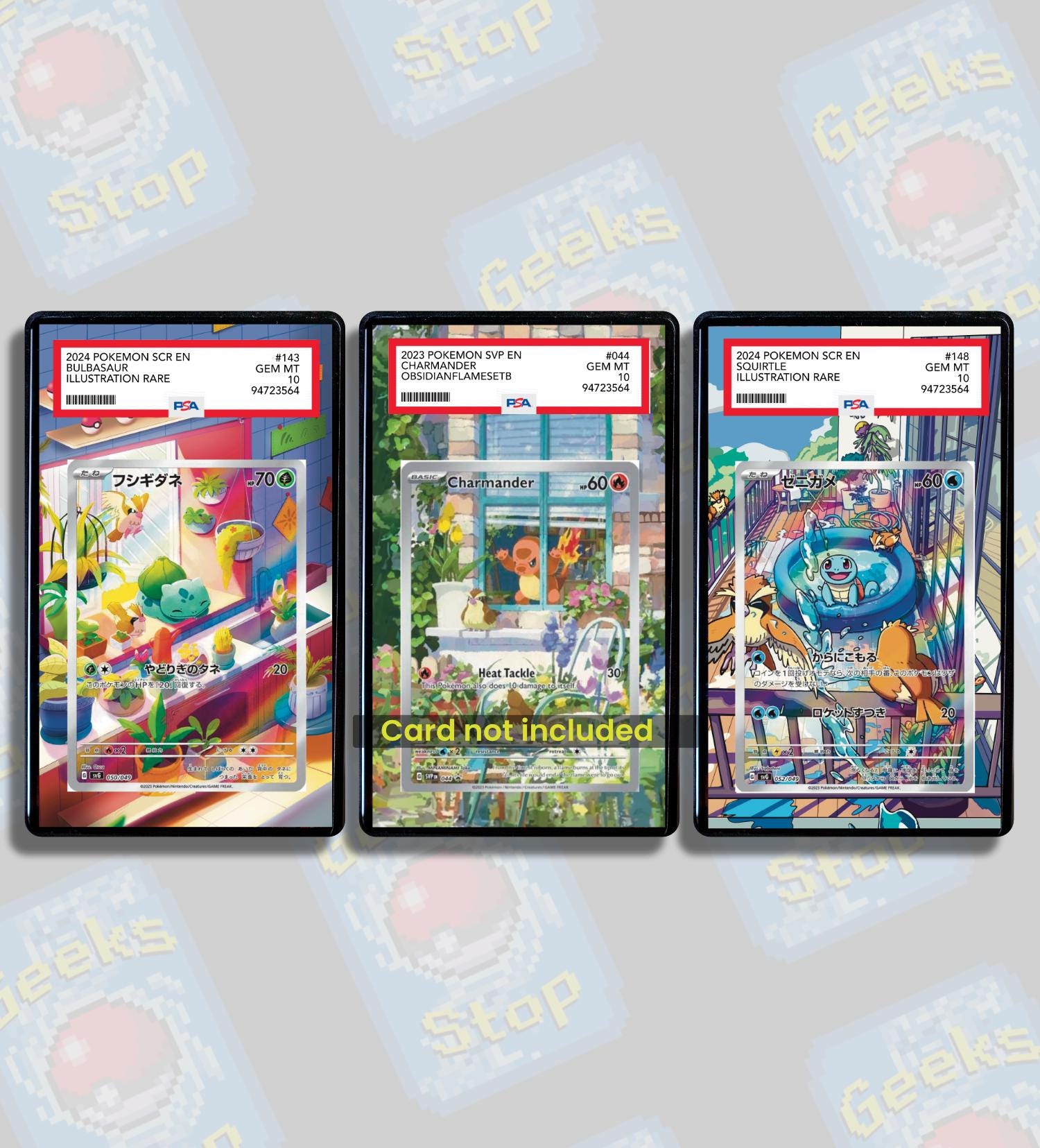 Bulbasaur Charmander Squirtle AR | PSA CGC Beckett Extended Art