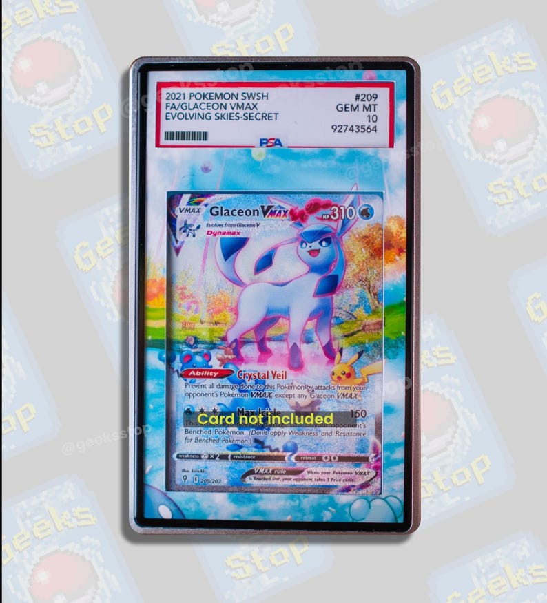 Glaceon VMAX Alt PSA BGS | Display Case Extended Art for Graded Pokemon Card