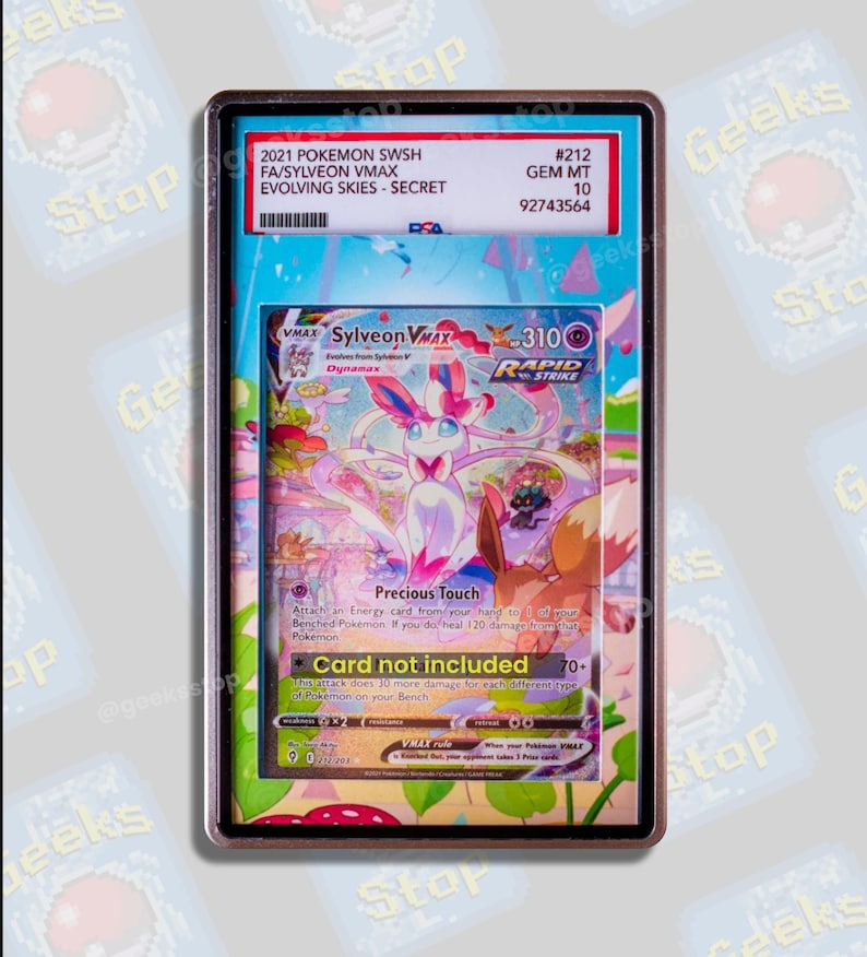 Sylveon VMAX Alt PSA BGS | Display Case Extended Art for Graded Pokemon Card