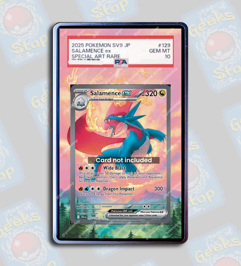 Salamence ex SAR PSA Beckett TAG | Extended Art Display Case for Pokemon Card
