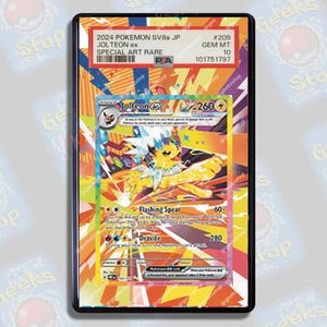 Jolteon ex-SAR PSA Beckett CGC | Grande vitrine artistique pour carte Pokémon