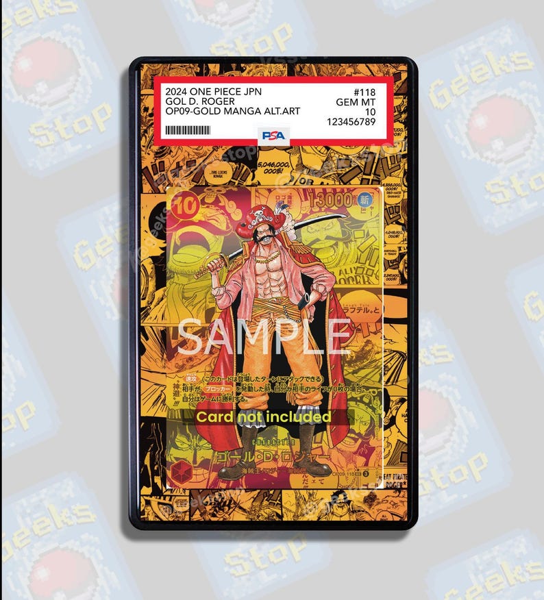 Gol d Roger Manga PSA BGS | Extended Art Display Case for Graded OPTCG