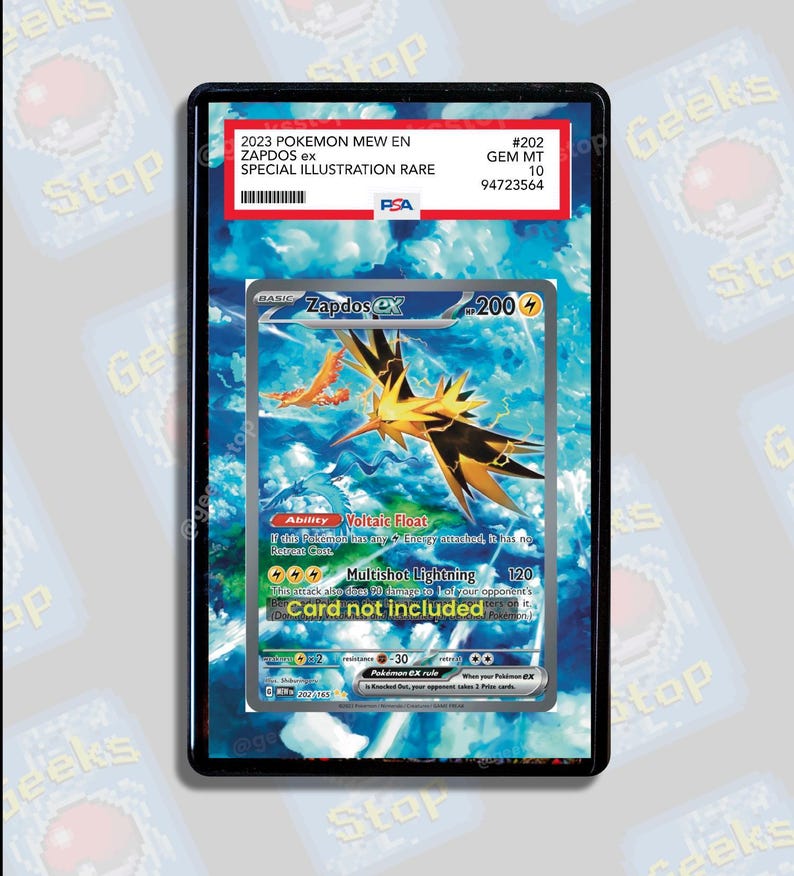 Zapdos ex 151 SIR PSA BGS Extended Art Display Case for Pokemon Card