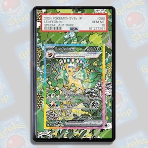 Leafeon ex SAR PSA Beckett CGC | Rozszerzona gablota ekspozycyjna na karty Pokemon