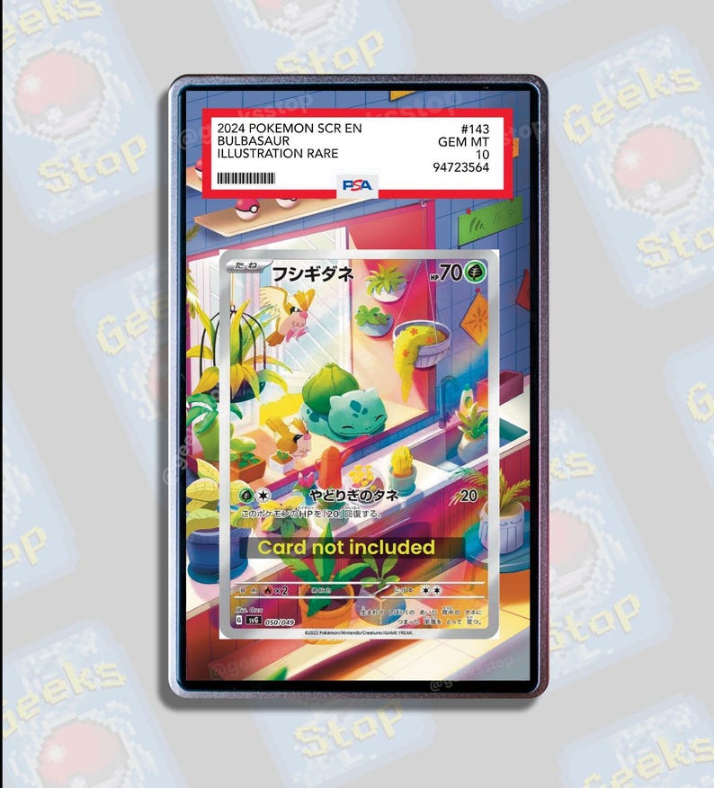 Bulbasaur AR PSA BGS Extended Art Display Case for Pokemon Stellar Crown Card