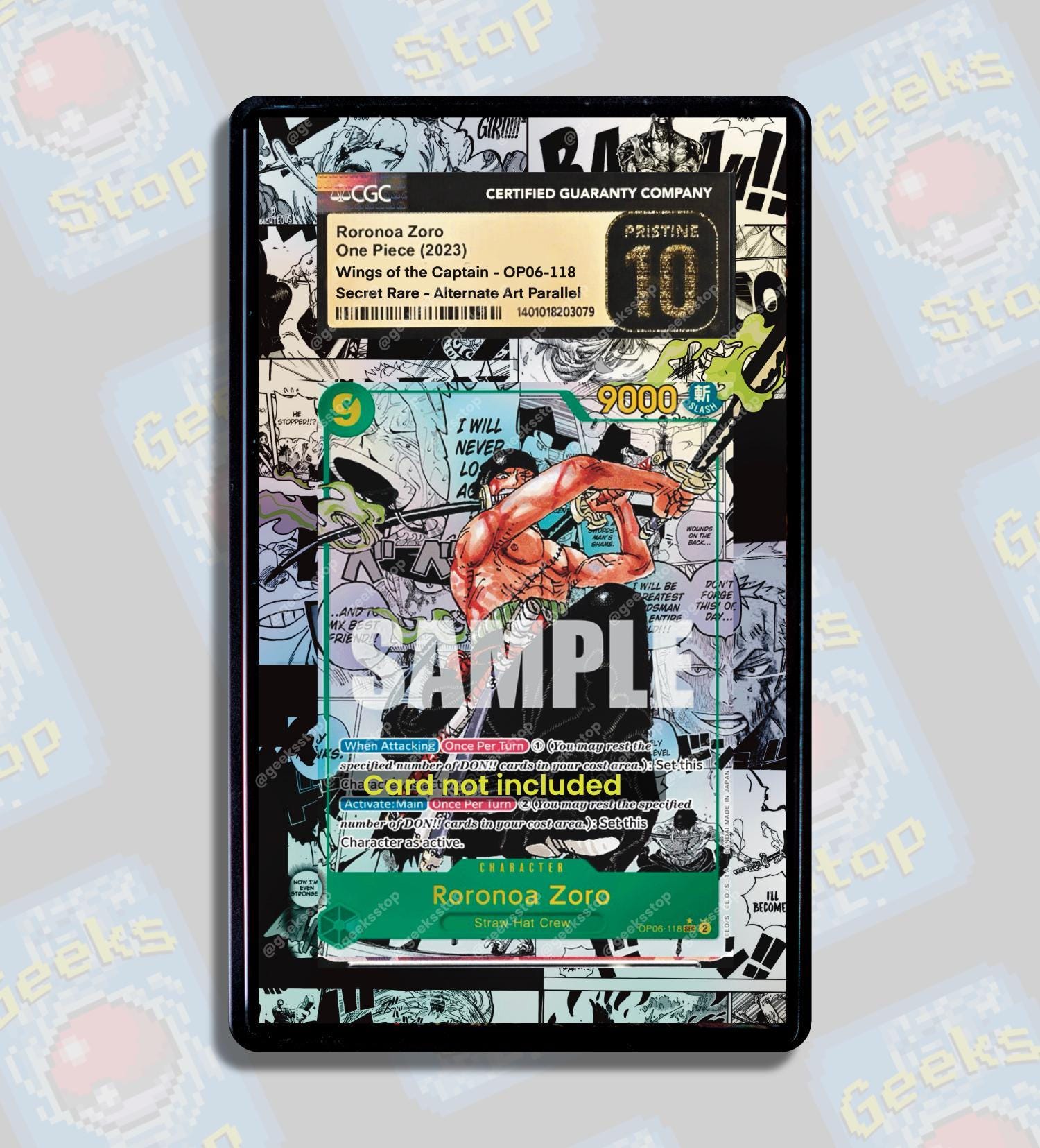 Zoro Manga PSA CGC Beckett | Extended Art Display Case for OPTCG