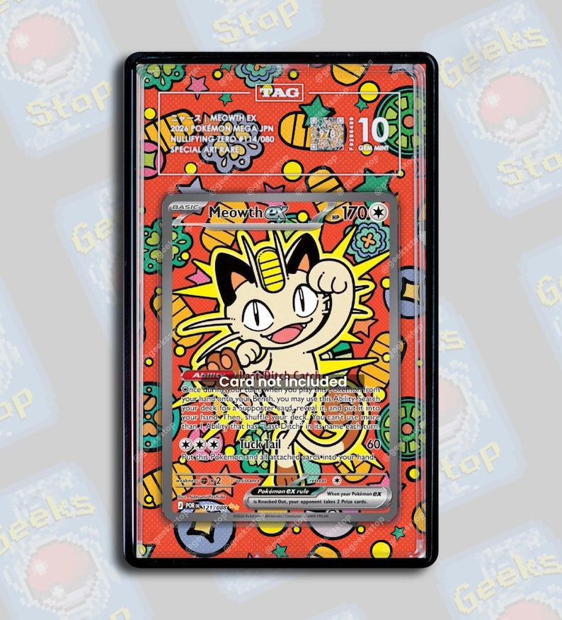 Meowth ex SIR 121 PSA CGC Beckett | Extended Art Display Case for Pokemon Card