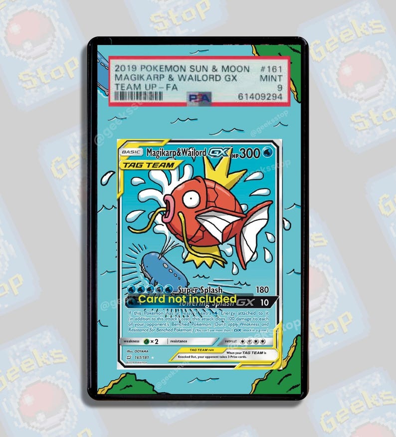 Magikarp & Wailord GX PSA Beckett | Extended Art Display Case for Pokemon Card