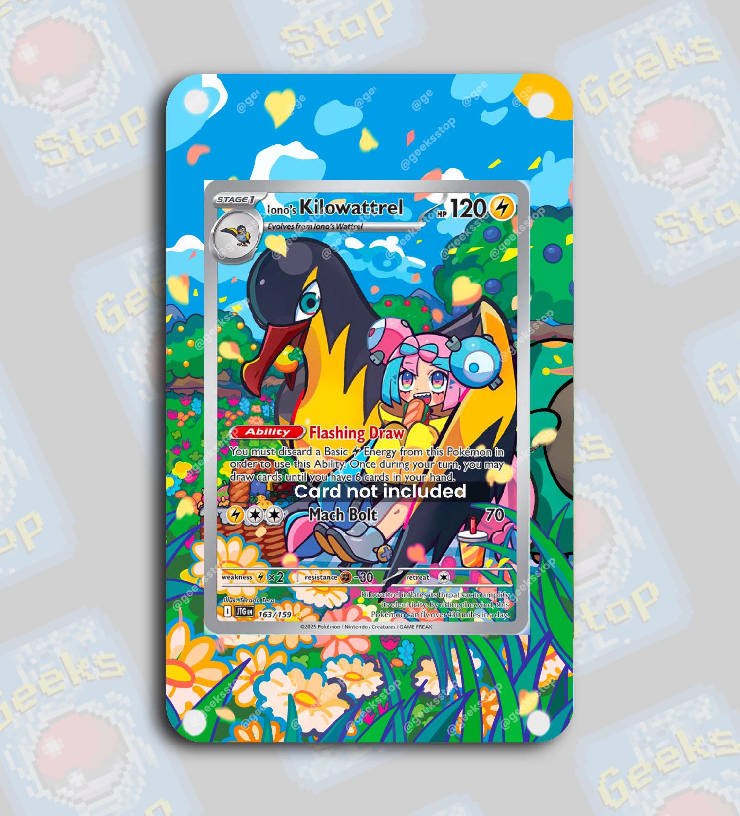 Iono's Kilowattrel AR | Display Case Extended Art for Pokemon Card