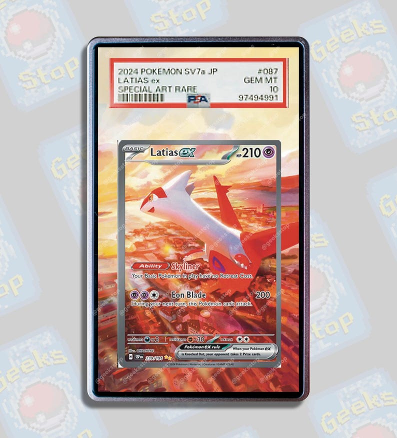Latias ex SAR PSA CGC Beckett | Extended Art Display Case for Pokemon Card