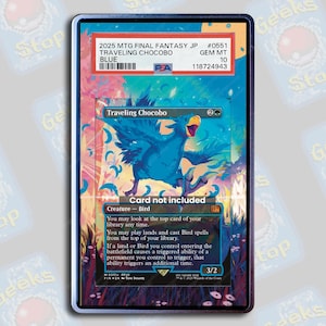 Reisen Chocobo (Blau) PSA TAG Beckett | Große Kunst Vitrine für Graded MTG