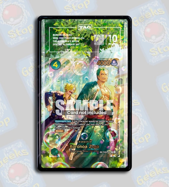 ワンピース カードゲーム One Piece Card PSA-style Display Item Roronoa Zoro SP OP14 PSA Beckett Tag | Extended Art Display Case