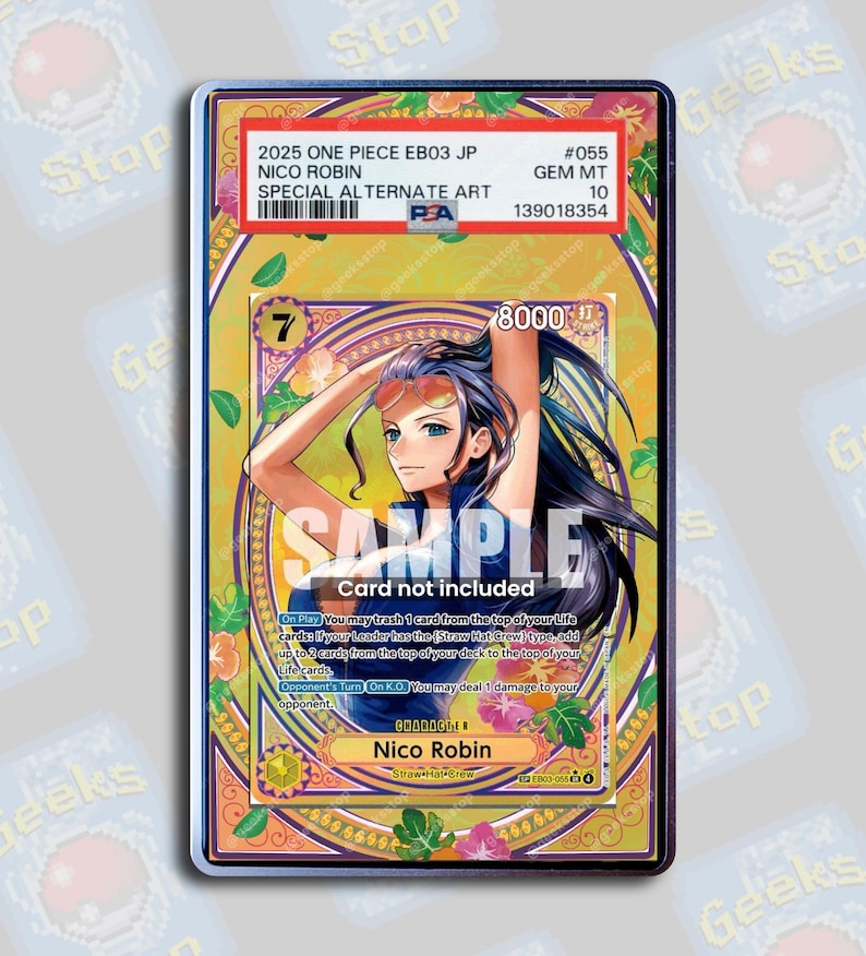 Nico Robin SP EB03 PSA Tag Beckett | Extended Art Display Case for Graded OPTCG