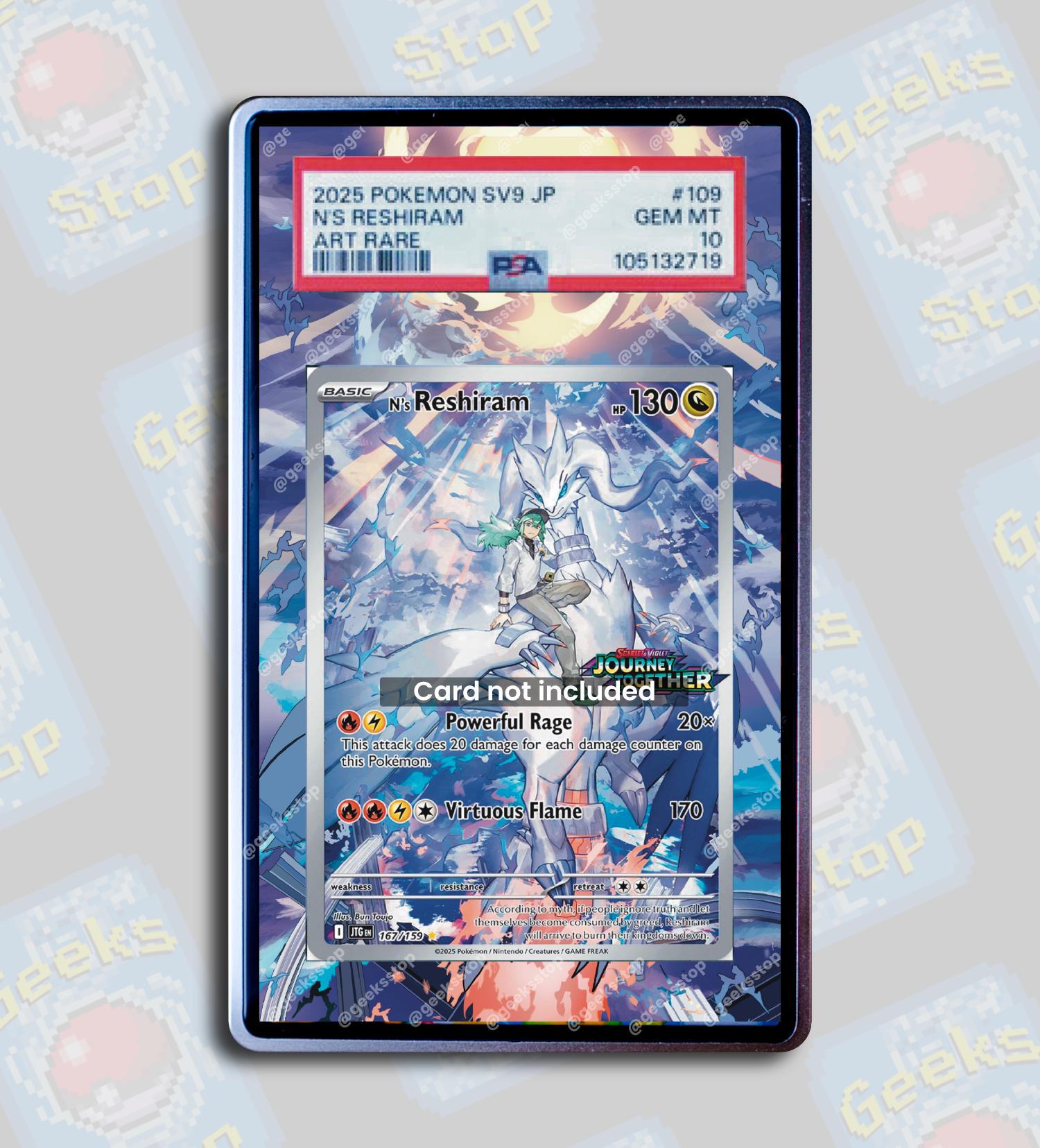 rare reshiram pokemon card 2025 JTG-EN - N's #167 STAMPED Promo RaritySpecial Illustration Rare Hit Points230 HP Colorless Buy CGC 10 RESHIRAM V