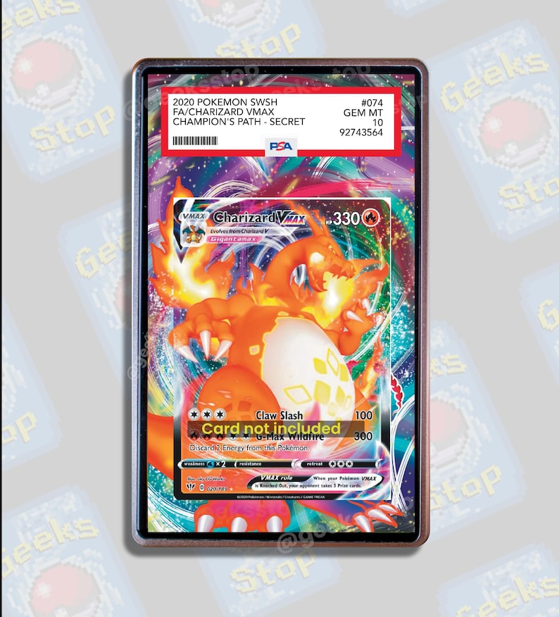Charizard VMAX Darkness Ablaze PSA CGC Beckett | Extended Art Display Case for Pokemon Card