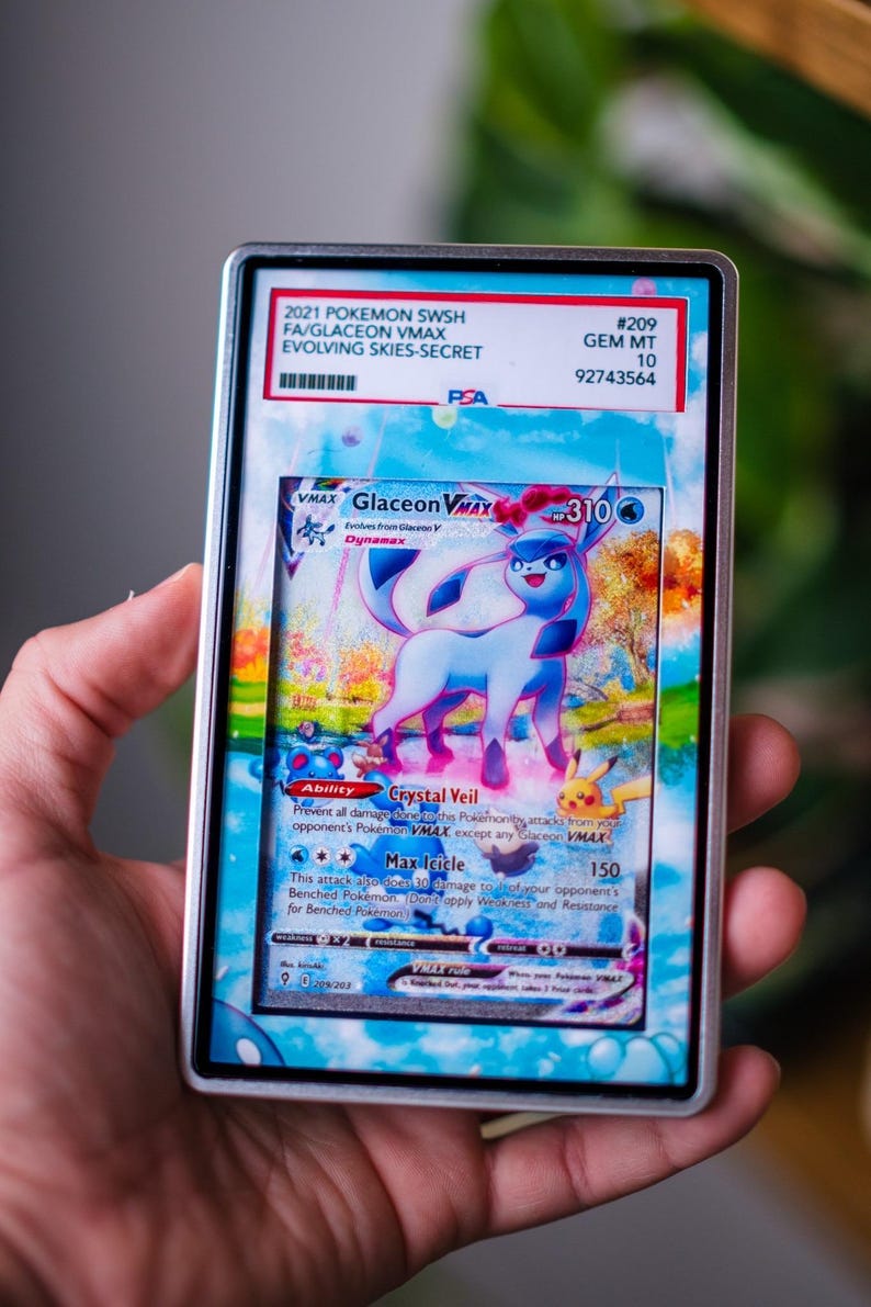 Glaceon VMAX Alt PSA BGS | Display Case Extended Art for Graded Pokemon Card