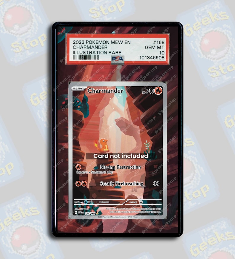 Charmander 151 PSA TAG Beckett | Extended Art Display Case for Pokemon Card