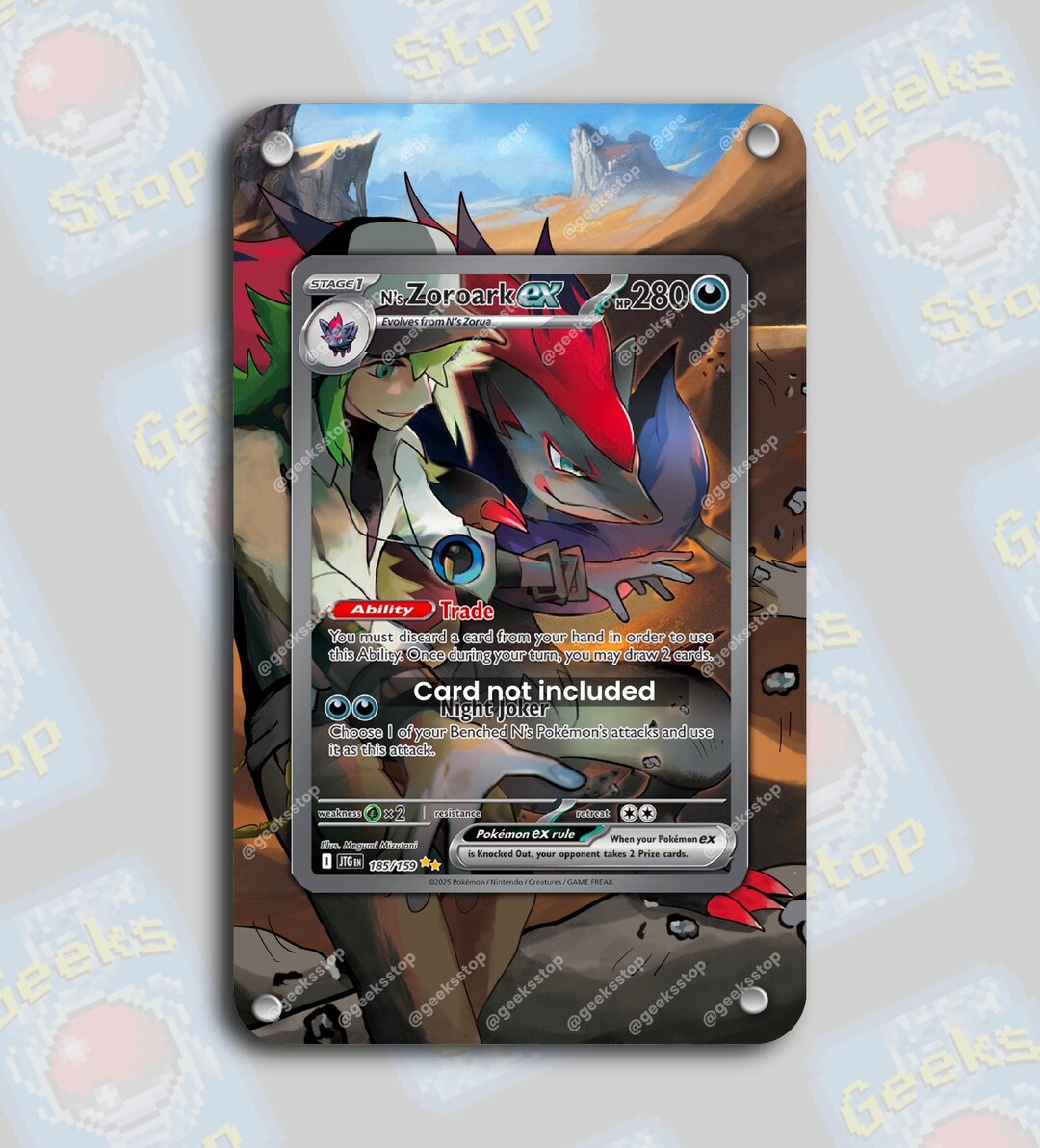 N's Zoroark Ex SAR | Extended Art Display Case for Pokemon Card - Etsy