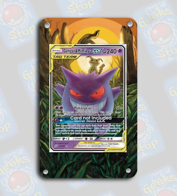 gengar and mimikyu pokemon card & GX 164/181 Sun & Moon Tag Team  Cards in The Land [Tag Team] When your TAG TEAM is Knocked Out Gengar & Mimikyu GX Tag
