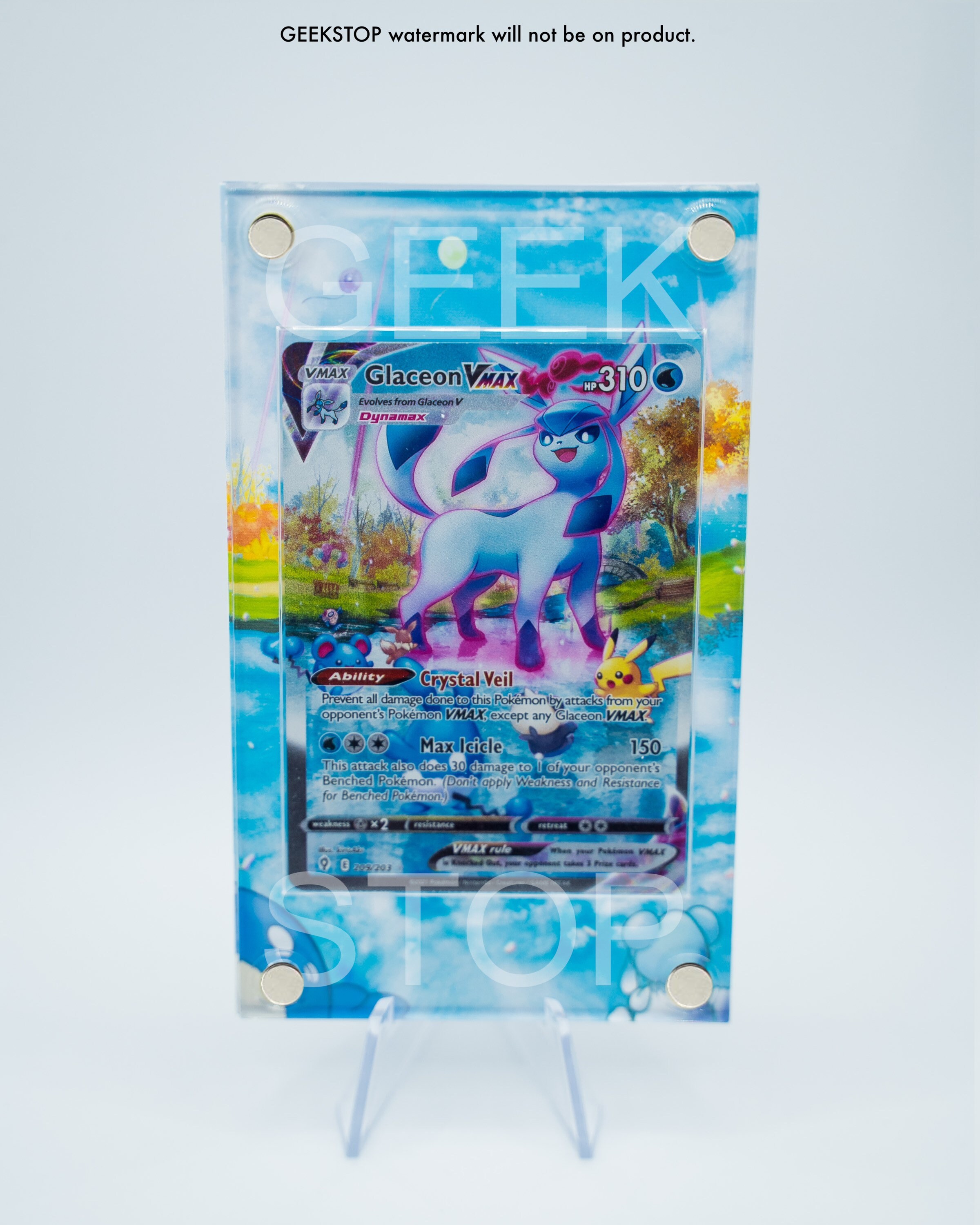 Glaceon VMAX Alternate Art Custom Pokemon Card Display Case 