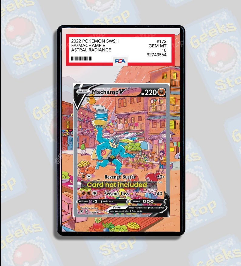 Machamp V PSA CGC Beckett | Große Kunst Vitrine für Pokemon Karte Bild 1