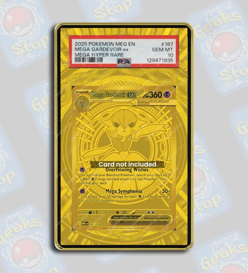 Mega Gardevoir ex Gold Hyper Rare PSA TAG Beckett | Extended Art Display Case for Graded Card