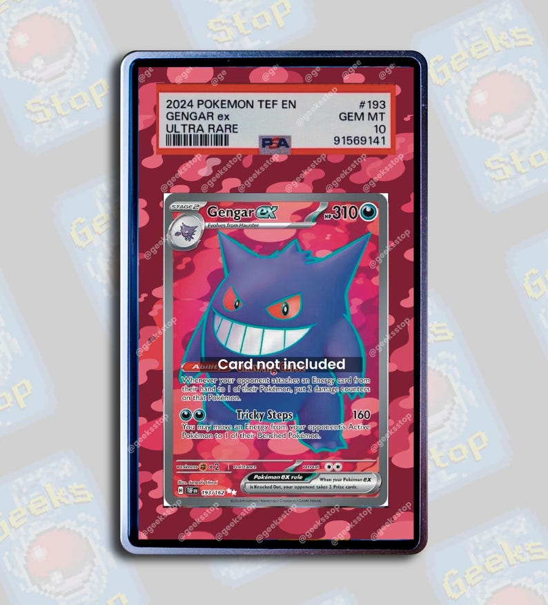 Gengar ex Full Art PSA TAG Beckett | Extended Art Display Case for Pokemon Card