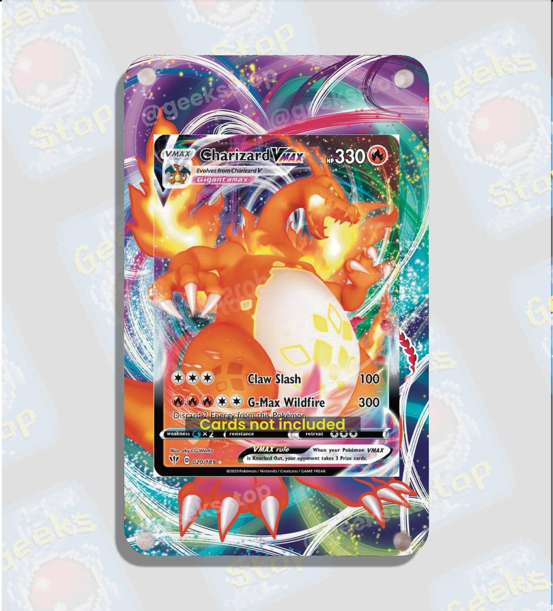 charizard pokemon card case [PSA] Ex 234/091 Pokémon Extended Artwork Protective Display Holds up to 90 deck shields and 180 unused cards 🐉 Charizard Themed Pokemon TCG