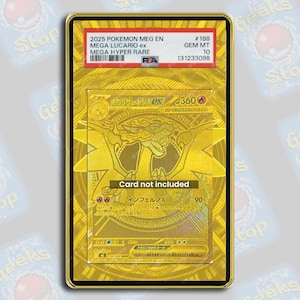Mega Charizard ex Gold Hyper Rare PSA TAG Beckett | Extended Art Display Case for Graded Pokemon Card