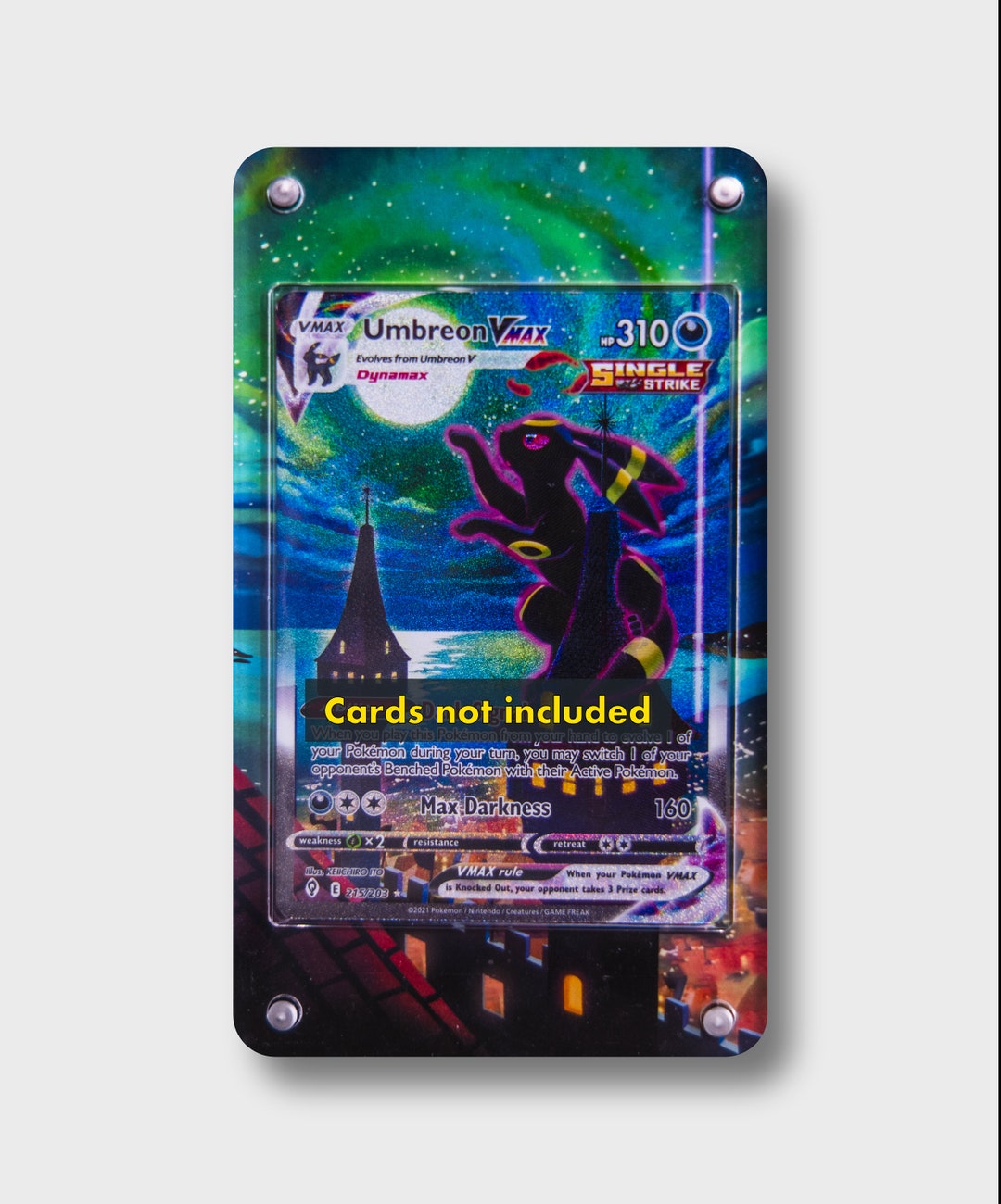 Umbreon VMAX Evolving Skies Alternate Art Keychain – NOT THE ACTUAL CARD – Holo, 2021